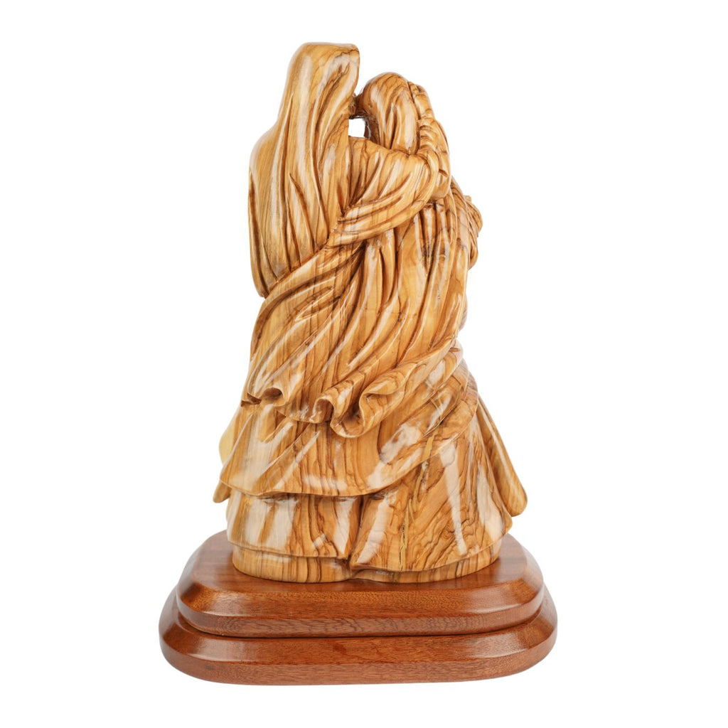 Handgeschnitzte Heilige Familie aus Olivenholz – Exklusive Holzskulptur aus Bethlehem (35 cm)