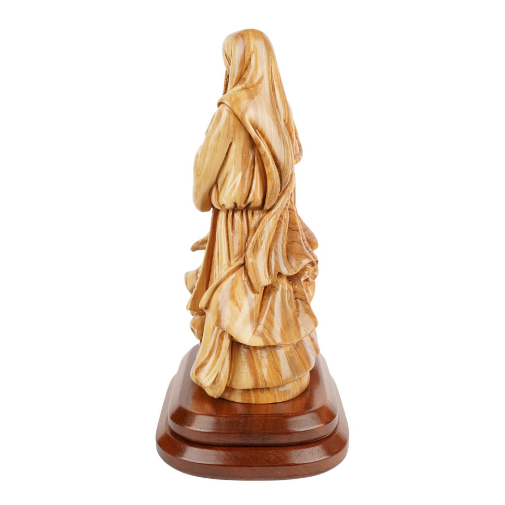 Handgeschnitzte Heilige Familie aus Olivenholz – Exklusive Holzskulptur aus Bethlehem (35 cm)