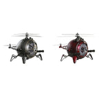 Table clock DKD Home Decor Red Silver Helicopter (2 Units)