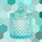 CHELSEA Luxury Candle Home Decor Designer Scented Inspired By 23 London. A hand-poured soy candle in Tiffany blue glass, blending labdanum, incense, patchouli, sandalwood, and vanilla into a quiet, elegant warmth.