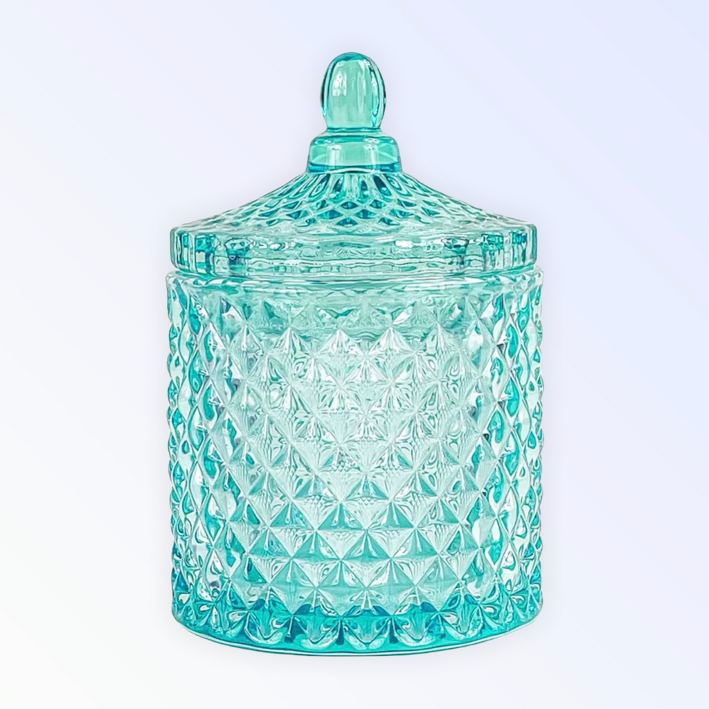 CHELSEA Luxury Candle Home Decor Designer Scented Inspired By 23 London. A hand-poured soy candle in Tiffany blue glass, blending labdanum, incense, patchouli, sandalwood, and vanilla into a quiet, elegant warmth.