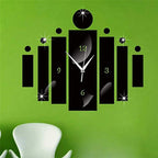 Luxury 3D Black Digital Mirror Silver Wall Clock Modern Design Home Decor Watch Wall Sticker For Home Decoration